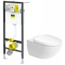 Унитаз с инсталляцией Duravit Architec 45720900A1 + Viega Prevista Dry 792855 с сиденьем Микролифт и клавишей смыва Хром