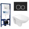 Комплект унитаза с инсталляцией WeltWasser BAMBERG 525 + BAARBACH 004 GL-WT + BAMBERG BL 10000010348 цвет Белый глянцевый с сиденьем Микролифт и клавишей смыва цвет Черный