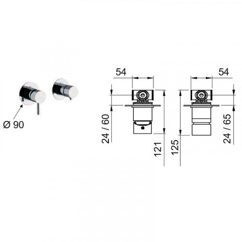 Смеситель для душа Remer X-Style X96D3BO Белый матовый латунь встраиваемый