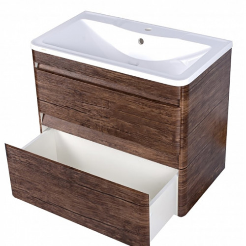 Тумба под раковину Style Line Атлантика Люкс Plus 60 СС-00002205 подвесная Старое дерево МДФ / ЛДСП