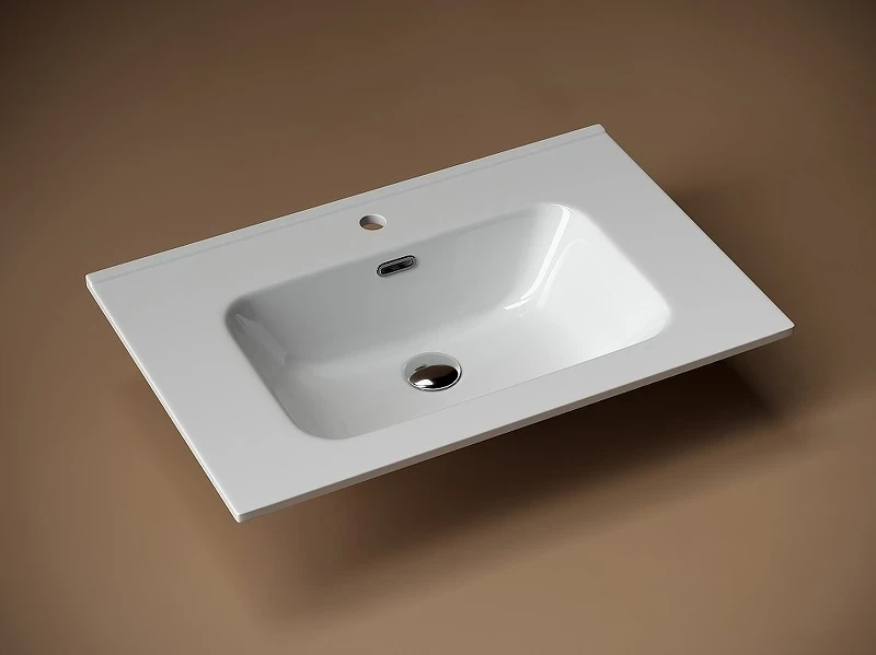 Раковина Ceramicanova Element 70 CN7007 Белая фарфор полувстраиваемая