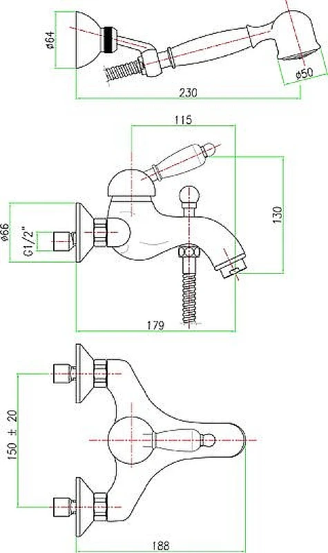 Смеситель для ванны Fiore Jafar 47ZZ5103