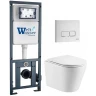 Комплект унитаза с инсталляцией WeltWasser MARBERG 410 + SALZBACH 043 GL-WT + MAR 410 SE GL-WT 10000011511 цвет Белый глянцевый с сиденьем Микролифт и клавишей смыва цвет Белый глянцевый