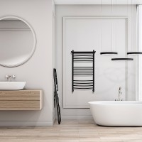 Водяной полотенцесушитель Energy Prestige Modus 1000x500 EWTRPRESM10050R905M с полкой Черный матовый нержавеющая сталь