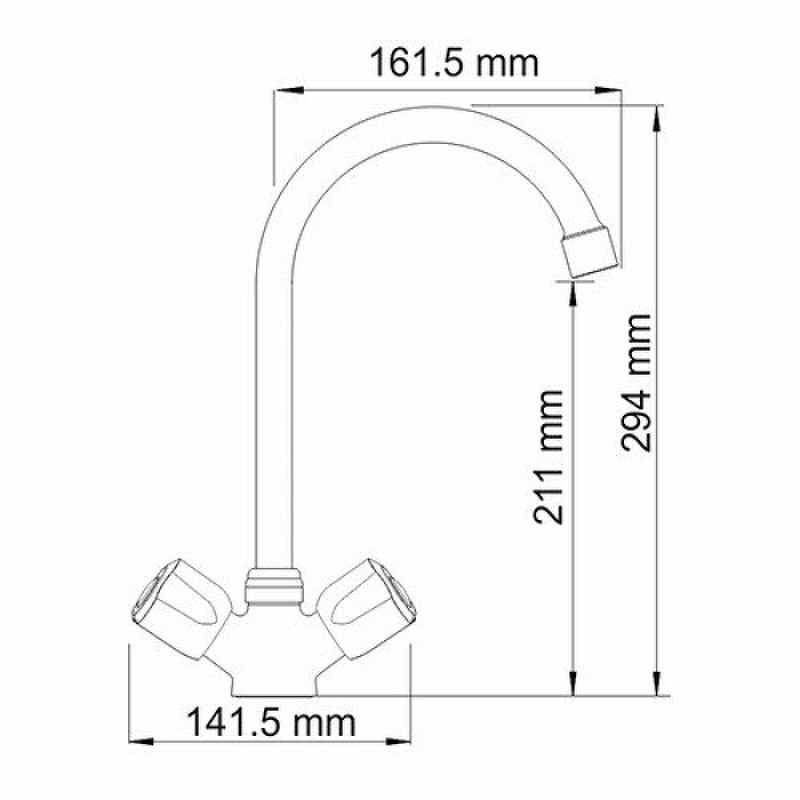 Смеситель для кухни WasserKRAFT Amper 2907 Хром латунь