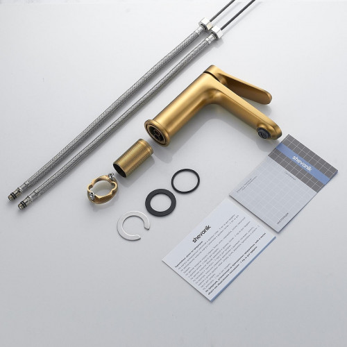 Смеситель для раковины Shevanik S43G S4301G цвет Золотой сатин