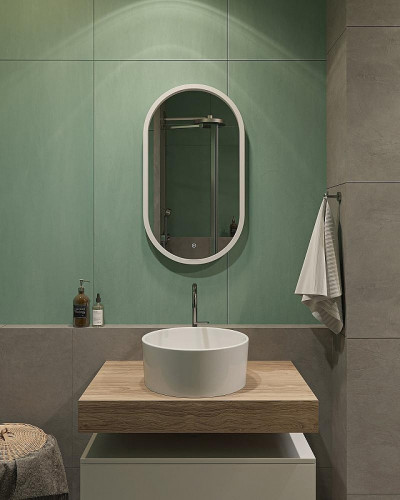 Зеркало DIWO Казань 45 ЗЛП1722 с подсветкой цвет Белый с сенсорным выключателем