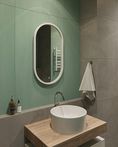 Зеркало DIWO Казань 45 ЗЛП1722 с подсветкой цвет Белый с сенсорным выключателем