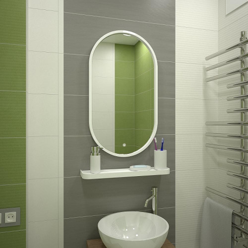 Зеркало DIWO Казань 45 ЗЛП1722 с подсветкой цвет Белый с сенсорным выключателем