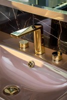 Смеситель для раковины Boheme Venturo 150-G-DIAMOND Золото глянцевое латунь