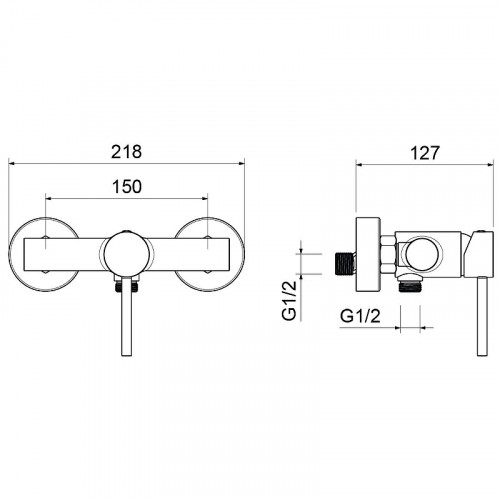 Смеситель для душа Aquatek Европа AQ1332CR Хром латунь на стену