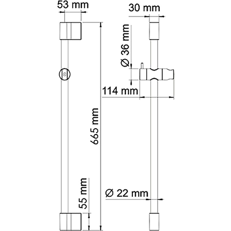 Душевая штанга WasserKRAFT Aisch A190 Золото матовое нержавеющая сталь на стену