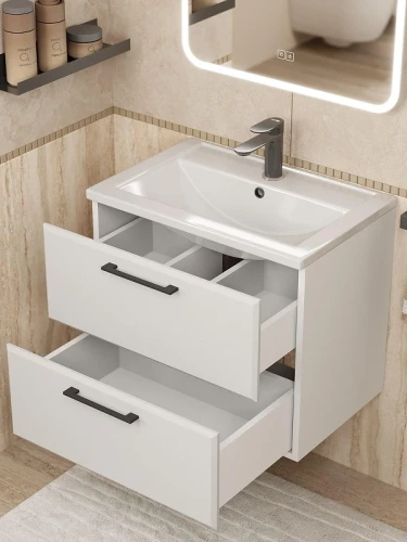 Тумба с раковиной Uperwood Foster New 60 KFosterNEW60w подвесная цвет Белый матовый