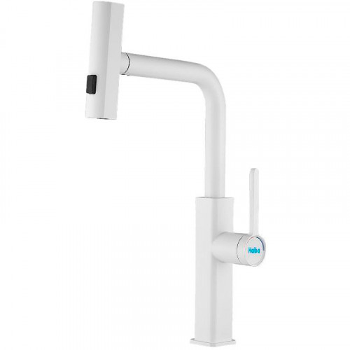 Смеситель для кухни Haiba HB73824-8 Белый матовый латунь