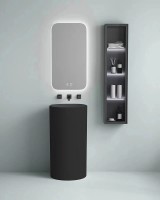Раковина SantiLine 45 SL-4014MB Черная матовая фаянс напольный