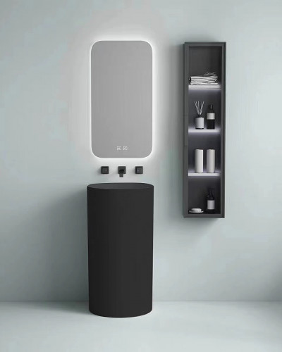 Раковина SantiLine 45 SL-4014MB Черная матовая фаянс напольный