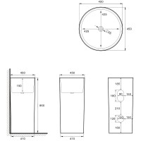Раковина SantiLine 45 SL-4014MB Черная матовая фаянс напольный