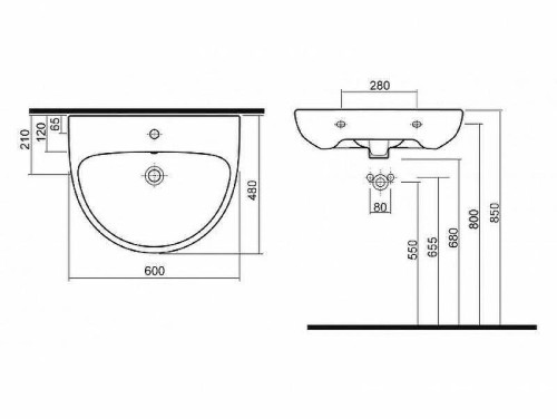Раковина подвесная Kolo Nova Pro 60 M31160000 Белая