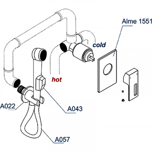 Гигиенический душ со смесителем WasserKRAFT Alme A01557 Хром латунь на стену