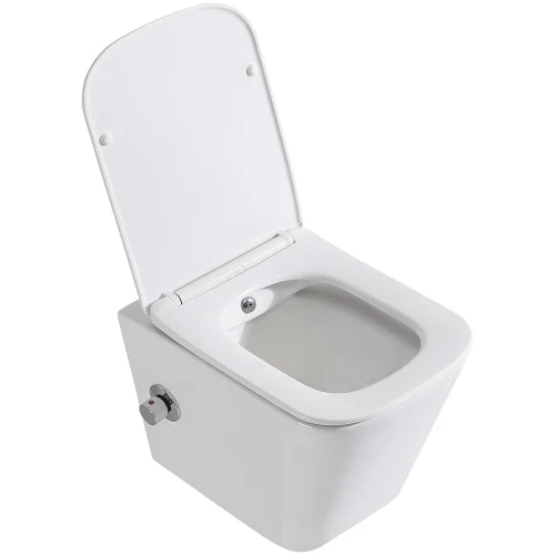 Унитаз биде BelBagno Due BB3103CHR-BS/SC подвесной с сиденьем Микролифт фаянс подвесной