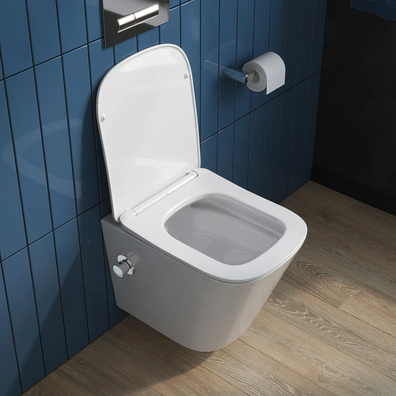 Унитаз биде BelBagno Due BB3103CHR-BS/SC подвесной с сиденьем Микролифт фаянс подвесной