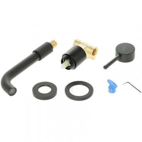 Смеситель для раковины Orange Karl M05-722b Черный латунь встраиваемый