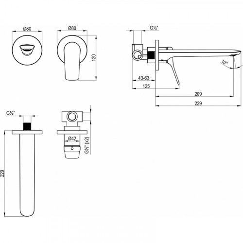Смеситель для раковины Lemark Ortus LM11326C цвет Хром