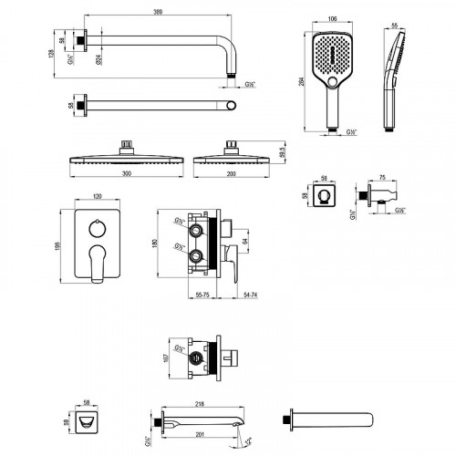 Смеситель для ванны Rossinka W W35-55 цвет Белый+Хром