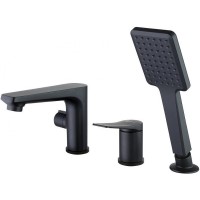 Смеситель на борт ванны Lemark Bronx LM3745BL Черный латунь