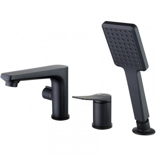 Смеситель на борт ванны Lemark Bronx LM3745BL Черный латунь