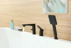 Смеситель на борт ванны Lemark Bronx LM3745BL Черный латунь