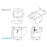 Кухонная мойка Alveus Granital Atrox 30 Concrete G81 590x500 1131995 Бетон искусственный камень (литьевой мрамор) встраиваемая сверху, встраиваемая снизу