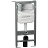 Комплект унитаза с инсталляцией Ceramicanova Forma CN3009_1002M_1000 с сиденьем Микролифт и клавишей смыва Хром матовый фарфор подвесной