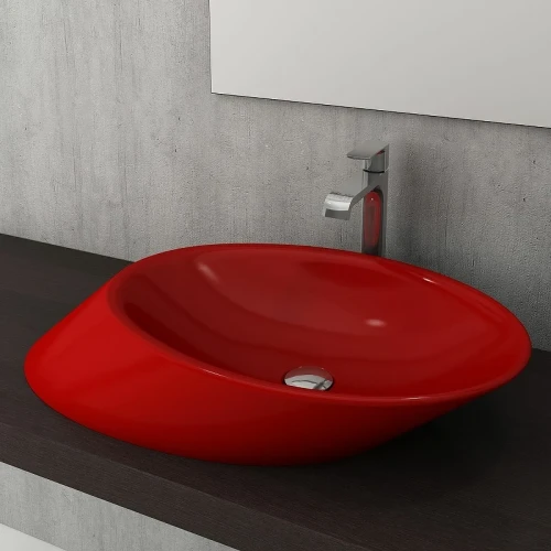 Раковина-чаша Bocchi Vessel 72 1013-019-0125 Красная глянцевая фарфор накладная