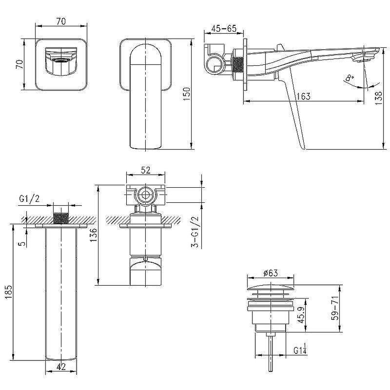 Смеситель для раковины Lemark Allegro LM5936CW Хром Белый