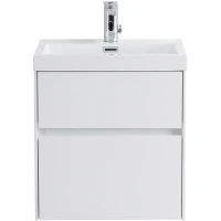 Тумба под раковину BelBagno Pietra Mini 50 PIETRA MINI-500AS-2C-SO-BL подвесная Bianco Lucido МДФ / ЛДСП