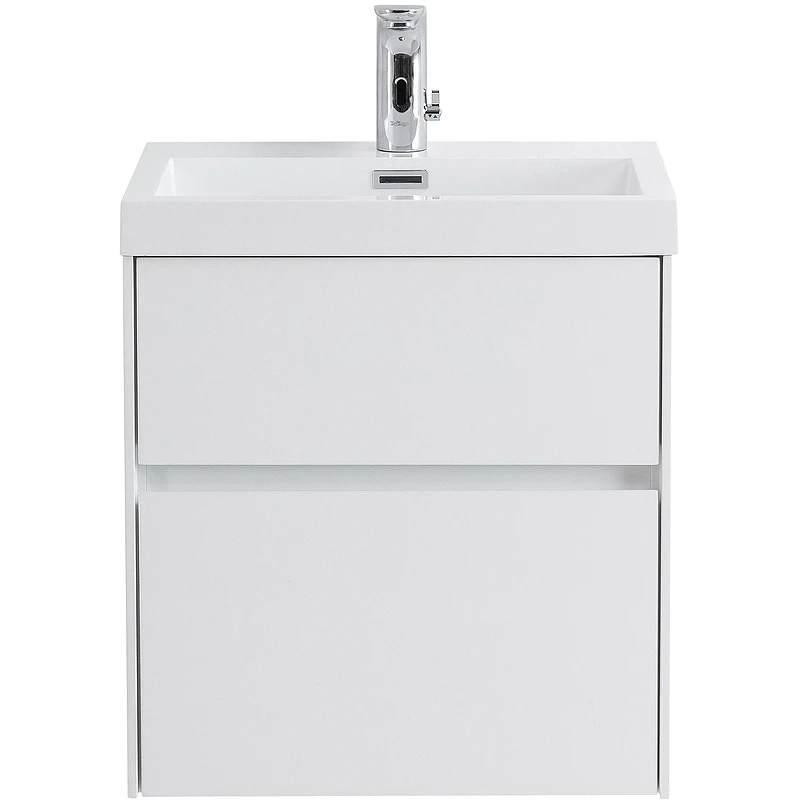 Тумба под раковину BelBagno Pietra Mini 50 PIETRA MINI-500AS-2C-SO-BL подвесная Bianco Lucido МДФ / ЛДСП