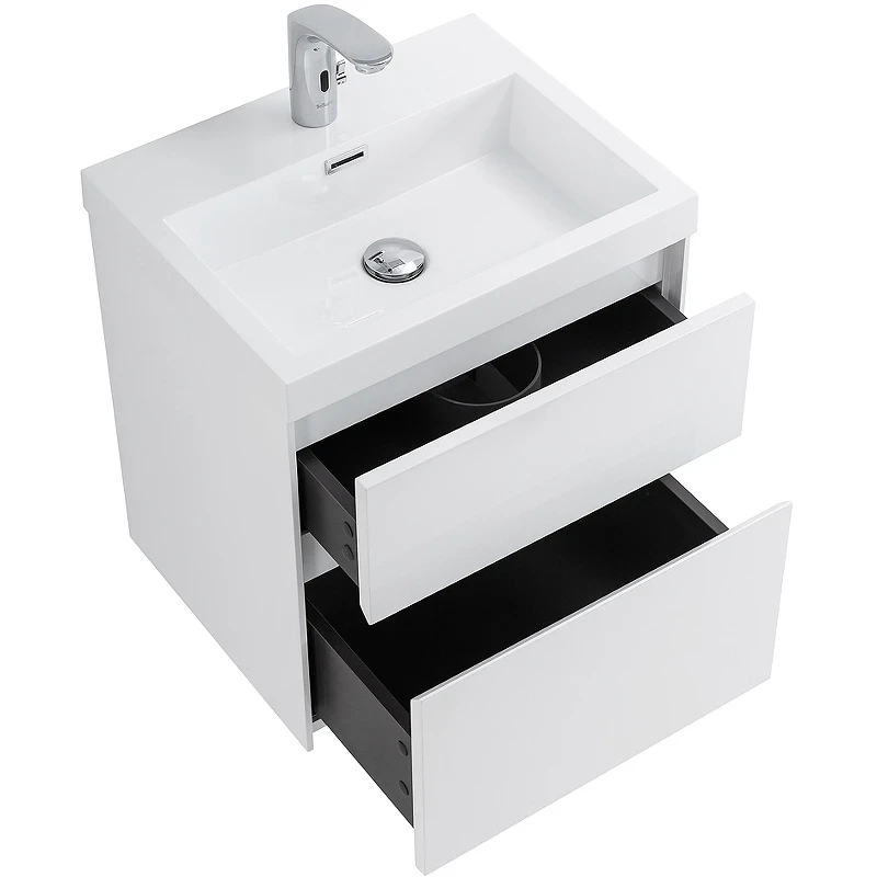 Тумба под раковину BelBagno Pietra Mini 50 PIETRA MINI-500AS-2C-SO-BL подвесная Bianco Lucido МДФ / ЛДСП