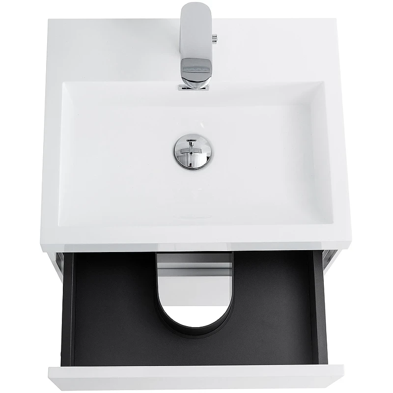 Тумба под раковину BelBagno Pietra Mini 50 PIETRA MINI-500AS-2C-SO-BL подвесная Bianco Lucido МДФ / ЛДСП