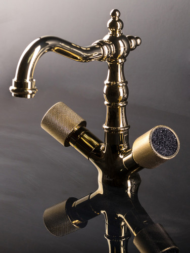 Смеситель для раковины Boheme Royal Cristal 292-Royal/CRSTblack Золото латунь