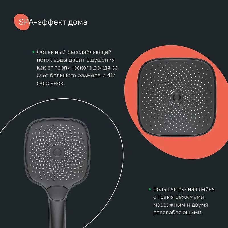 Душевая система Iddis SpaHome SPHBLTKi06 с термостатом Черная матовая латунь на стену