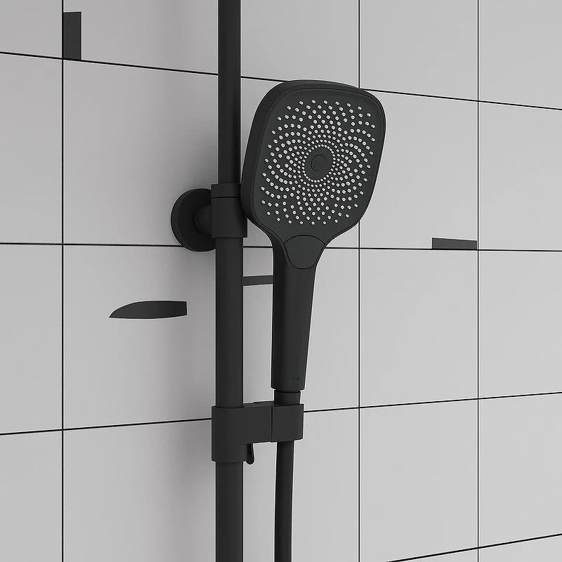 Душевая система Iddis SpaHome SPHBLTKi06 с термостатом Черная матовая латунь на стену