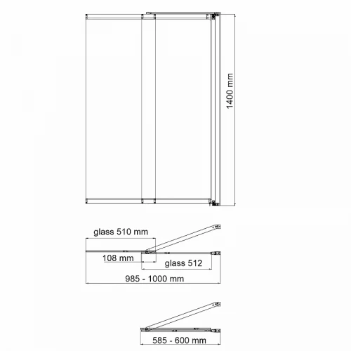 Шторка на ванну WasserKRAFT Main 100 41S02-100R Matt glass Fixed профиль Хром стекло матовое