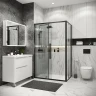 Душевой уголок Grossman Cosmo 100х80 120.K33.02.1080.21.02 профиль Черный матовый стекло шиншилла