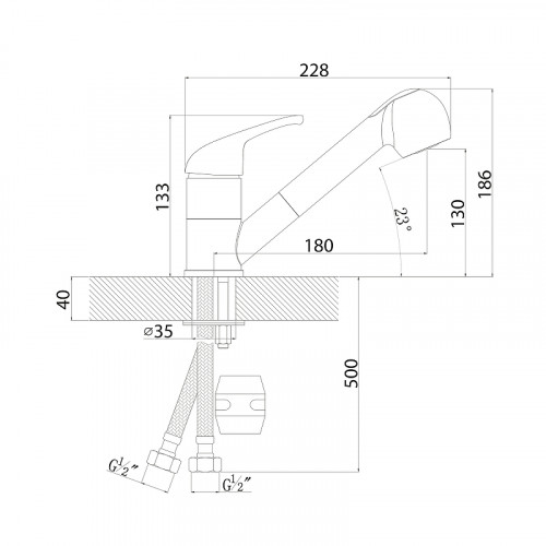Смеситель для кухни Florentina Сигма 313.14L.1223.307 цвет Серый шелк