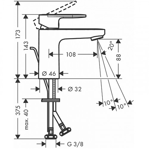 Смеситель для раковины Hansgrohe Vernis Blend 71551000 Хром латунь