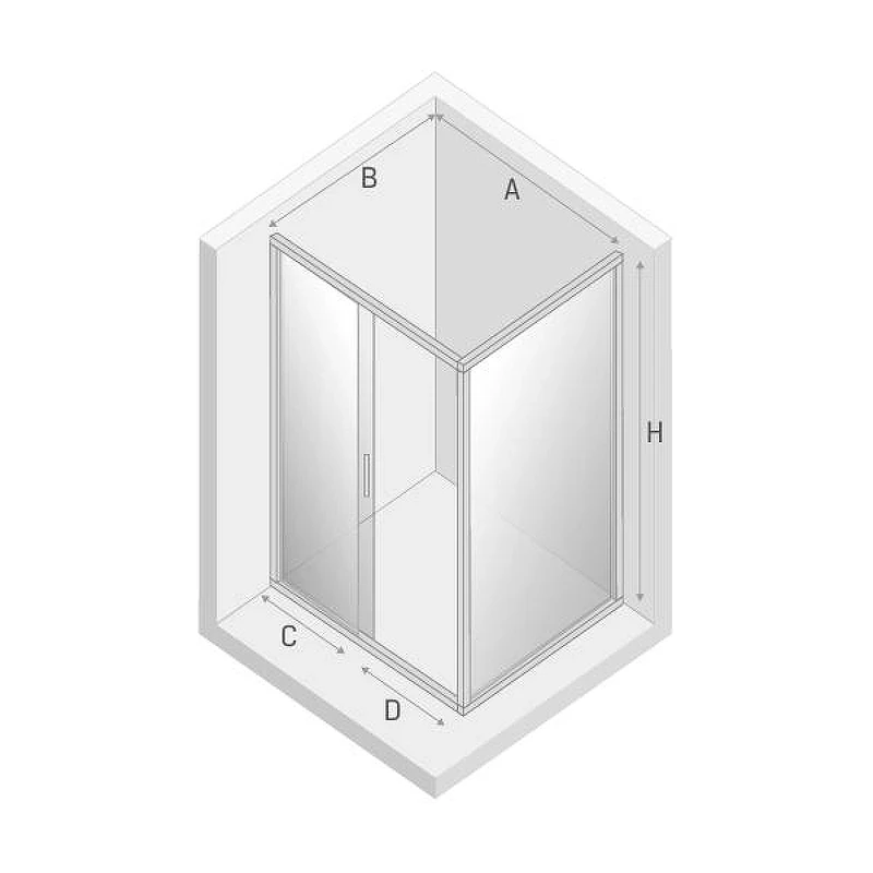 Душевое ограждение New Trendy NEW CORRINA Chrome x120 D-0090A/D-0078B