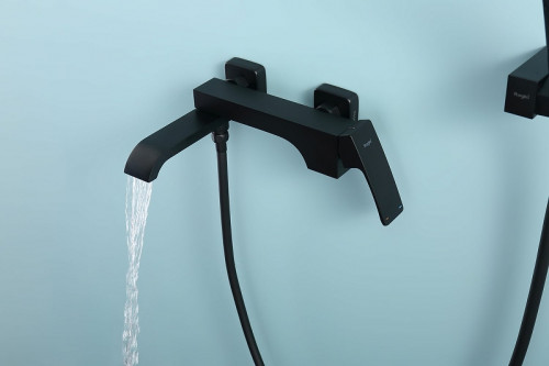 Смеситель для ванны Raglo R02.30.06 Черный матовый латунь на стену