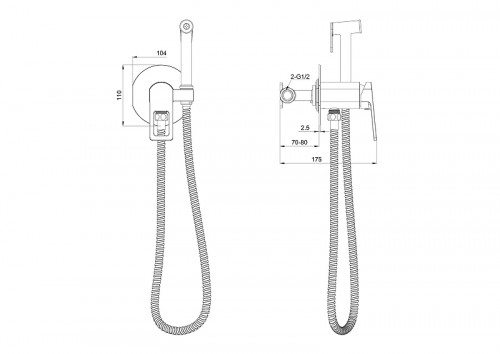 Гигиенический душ со смесителем Wonzon &amp; Woghand Frame WW-88829010-CR цвет Хром