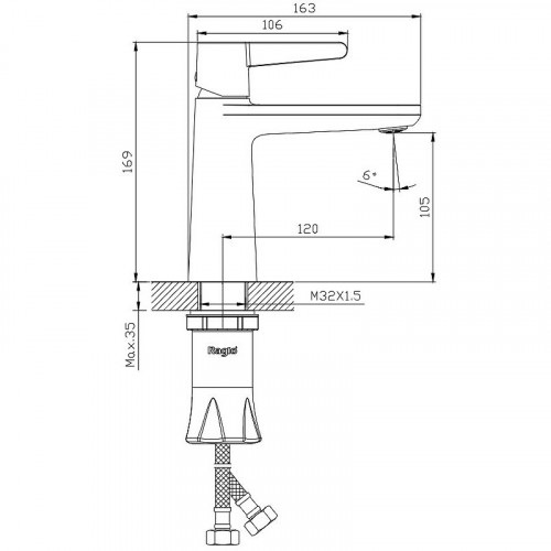 Смеситель для раковины Raglo R32.10 Хром латунь